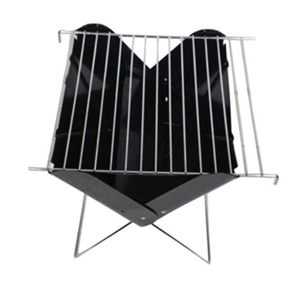 Barbecue à charbon de bois pliable, poêle en forme de X, en acier inoxydable, pour Camping en plein air, pique-nique, accessoires, outils