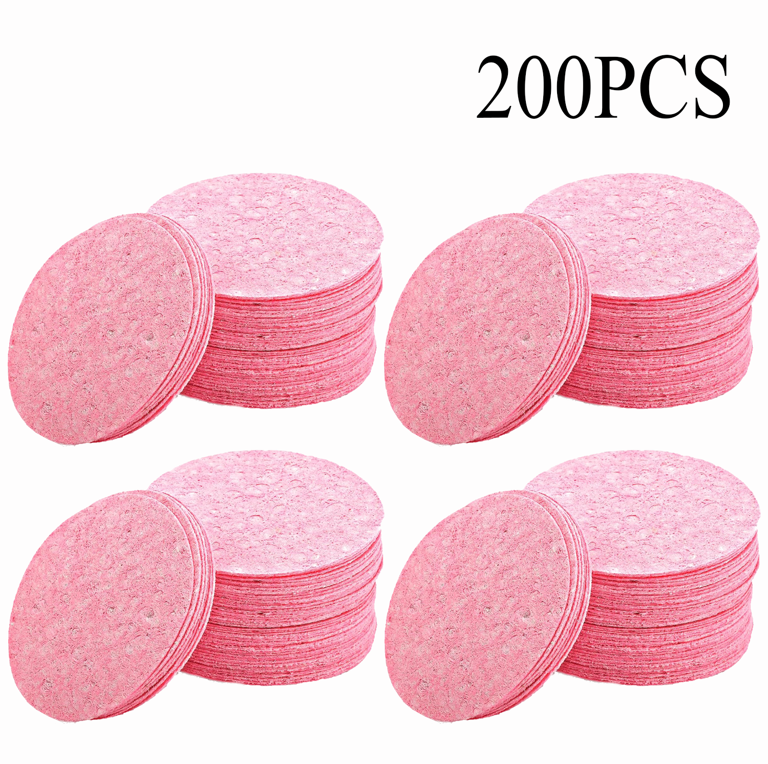 50-1000 Uds. Esponja de pulpa de madera Natural para lavado de cara, esponja de espuma para lavado de cara, esponja cosmética para limpieza facial: MULTICOLOR
