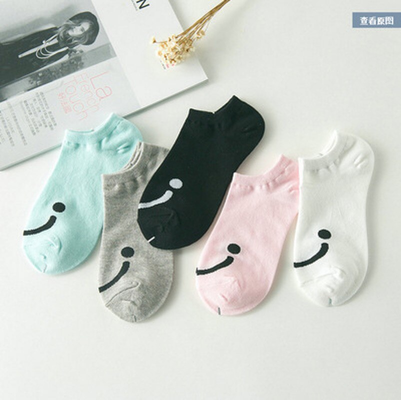 5 Pairs/ Socks Women Summer Thin Socks Boat Socks Female Sports Socks Breathable Shallow Mouth Short Socks: 2