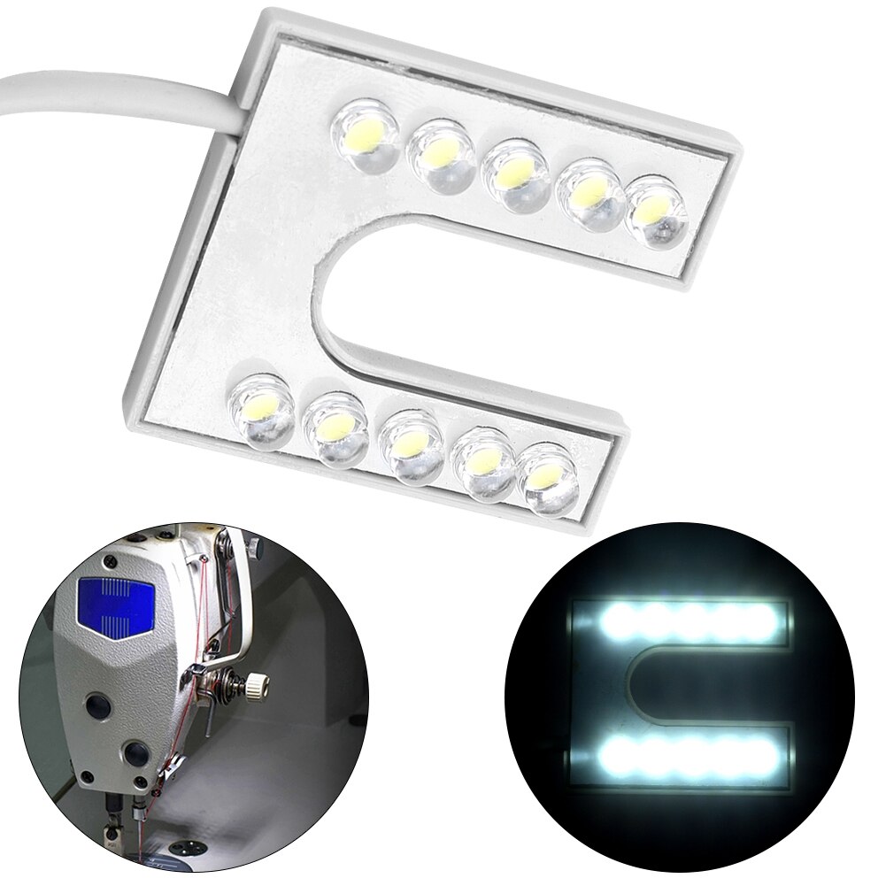 Led lys fleksibel svanehals lampe med magnetisk base til symaskine 110-265v eu stik