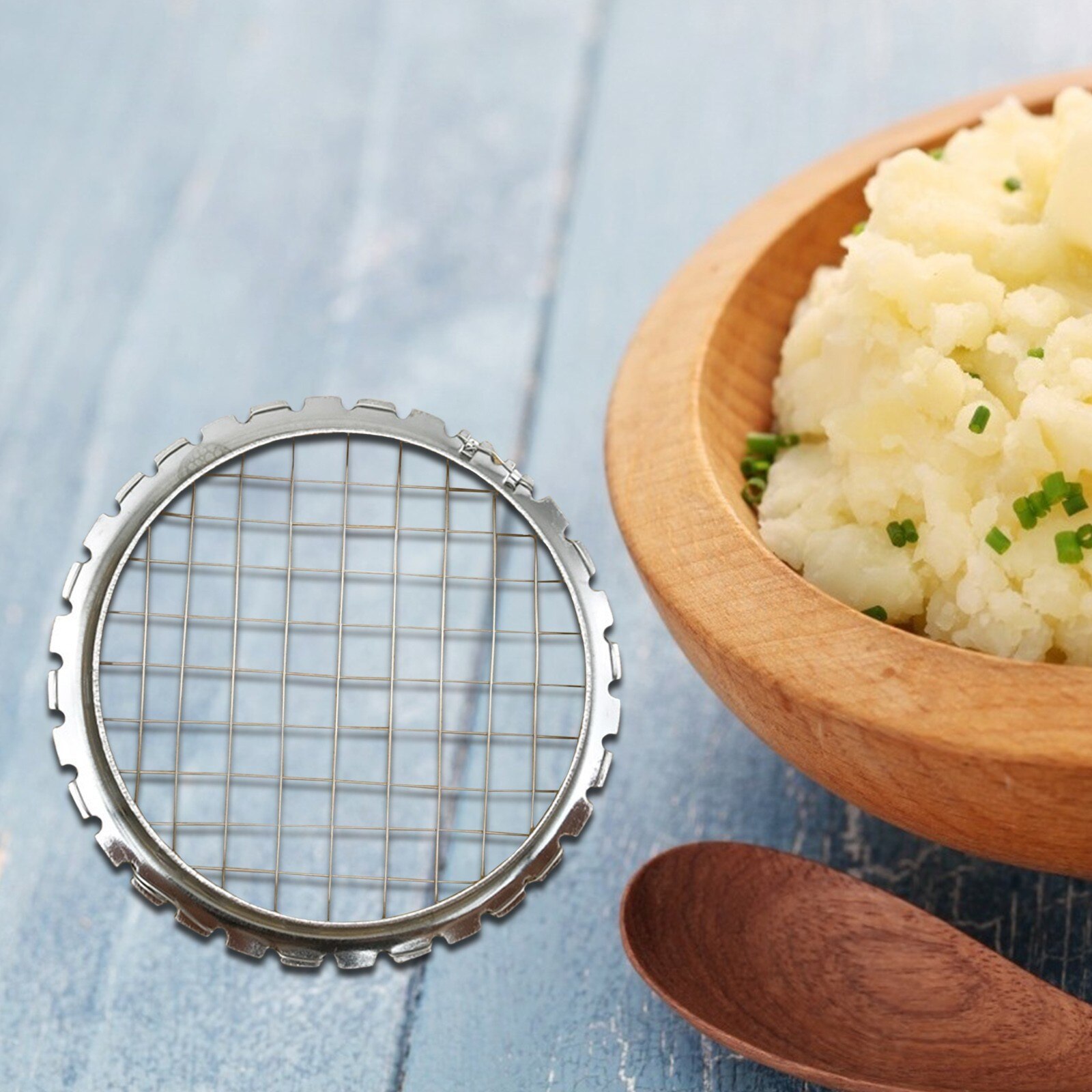 25# Potato Cutter Stainless Steel Manual Potato Cutter Multifunctional finger Protectors Eggs Cutter Durable Kitchen Accessories