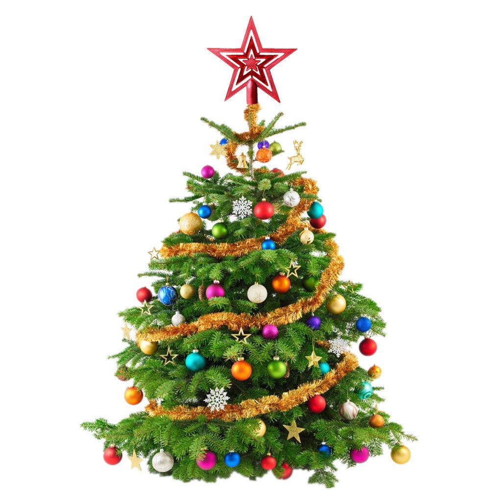 Christmas Tree Top Sparkle Stars Hang Xmas Decoration Ornament Treetop