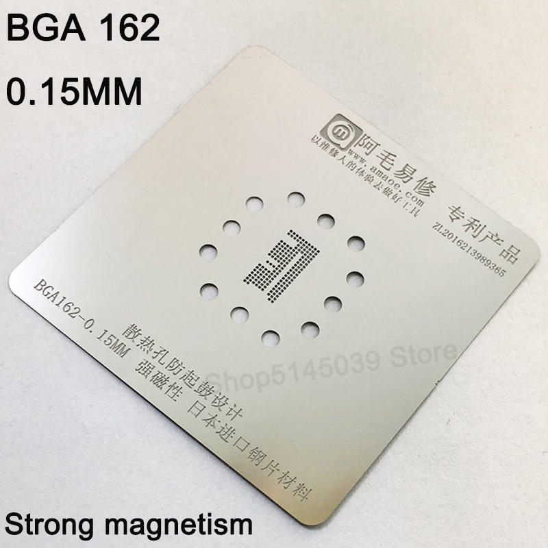 Bga 153 162 169 186 221 254 bga stencil emmc emcp ufs reballing ic chip stift löda bga stark magnetism mall