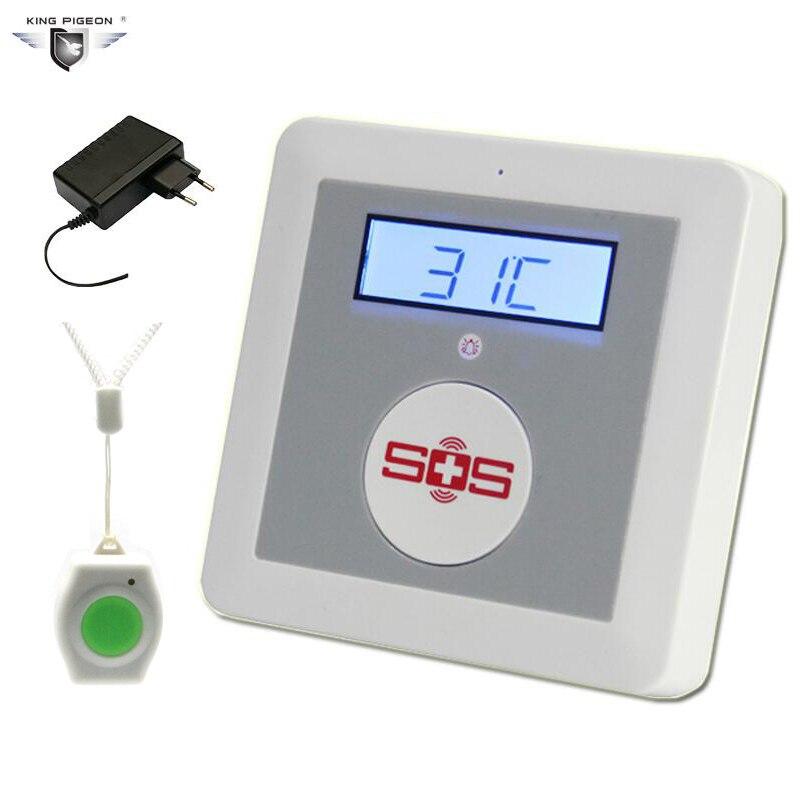 SMS Alarm Panel GSM Elderly Care Home House Temperature Monitoring Wireless Security System SOS Panic Button Motion Detector K4C