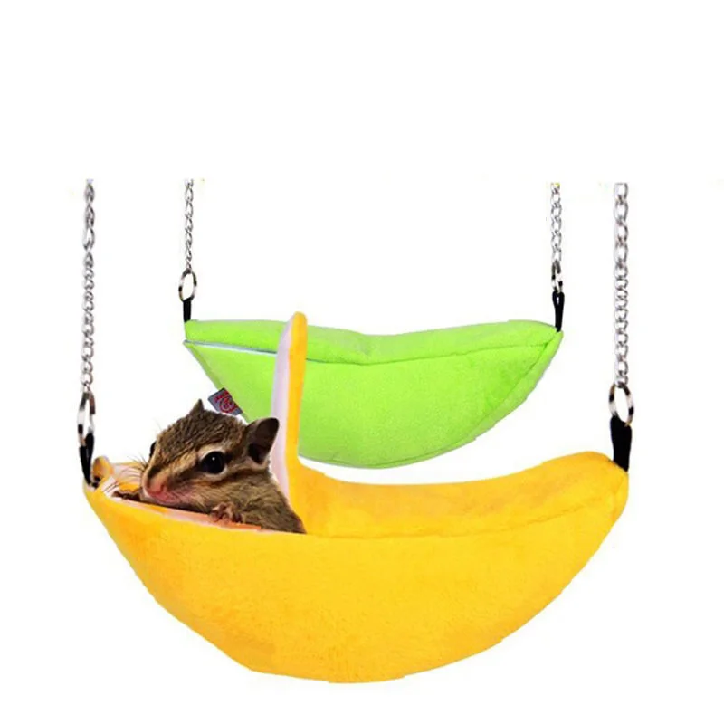 Hamster hamac Cage maison Rat cochon d'inde Cavia mignon dessin animé banane ananas grenouille nid Hamster maison