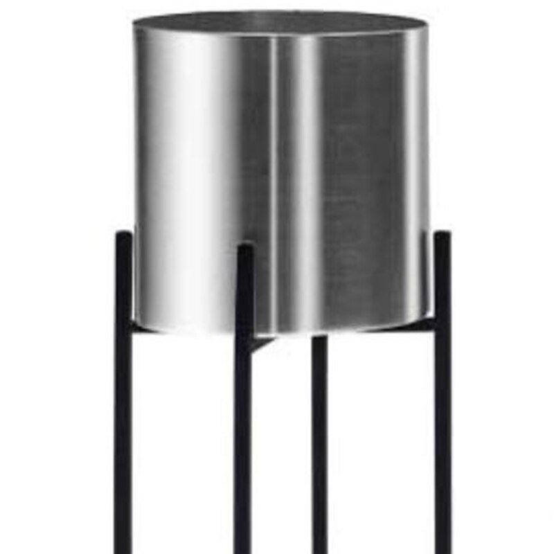 10X10X22cm Pot de fleur en argent Simple Vase décoratif en fer forgé support de fleur support de décoration de la maison