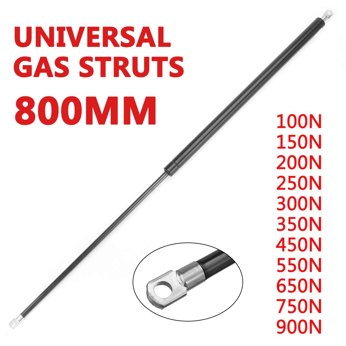 2pcs 800mm 100-900N Car Gas Strut Bars Gas Spring Hood Support Rod Shock Lift for RV Bed Window Bus Caravans