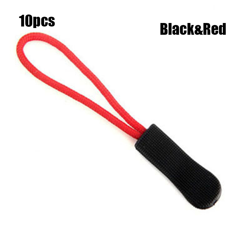 10Stck Postleitzahl Schnur Tab Ersatz Clip Reißverschluss ziehen Abzieher Ende passen Seil Schild Fixer Gebrochen Schnalle für NäHenne Reise tasche Koffer Zelt: Schwarz-Rose