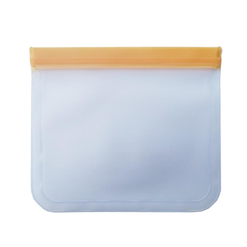1 pakke genanvendelige madopbevaringsposer lækagesikker frysetaske madpakke til madopbevaring køkkenopbevaringstilbehør: Orange