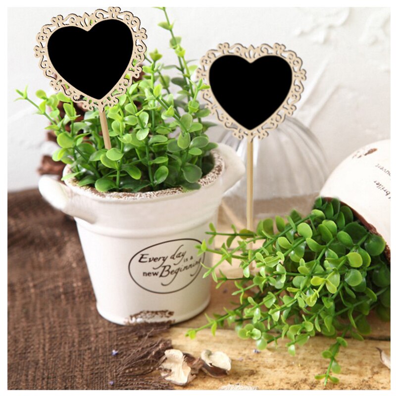 10 piezas corazón Mini pizarra mensaje boda Mesa decoración Stand