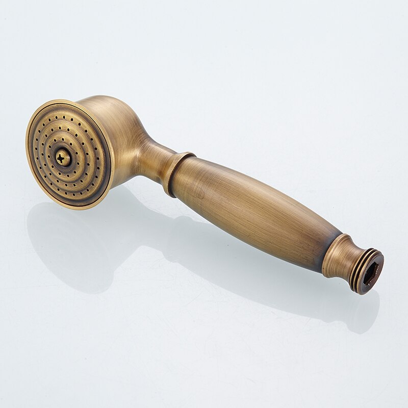 Solid Copper Antique Brass Handheld Shower Telephone Style Bronze Bathroom Hand Shower Head Spray Water Saving With 1.5m Hose: Shower Head