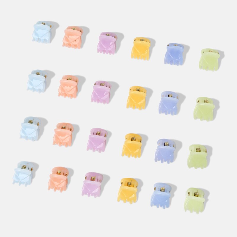 12-24 st/kartong svart mix färg liten flicka babysäker plast hår klämmor hårnålar flickor koreansk stil hårstyling accessoarer: 1.5cm ljus färg