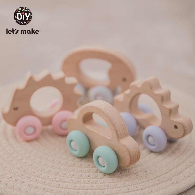 Lassen sie Machen Buche Holz Spielzeug 0-12Month 1PC Baby Spielzeug Elefanten Hedgehog Schildkröte Auto Pädagogisches Kleinkinder Entwicklungs Newbron