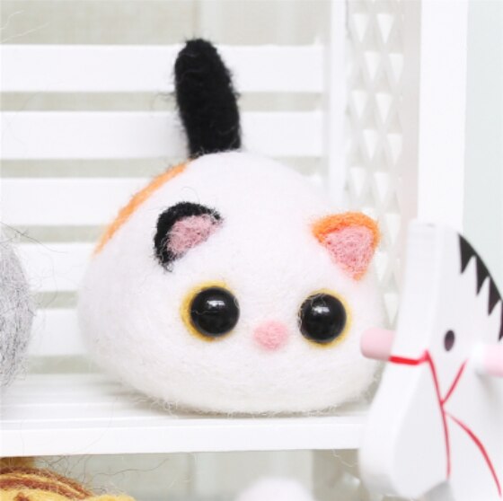 Wolle filz Jab, katze, Hand-gemacht DIY, kreative katze ei. Wolle nadel Bausatz wollfilz nadel filzen dekoration handwerk needlecra: E
