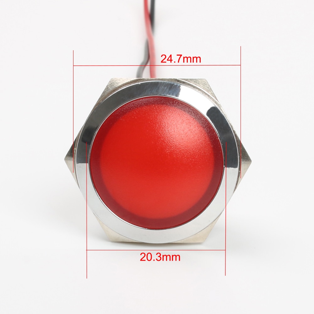 LED Metal Indicator light 22mm Spherical round Signal lamp 3V 6V 12V 24V 220v red green white blue yellow 22ZSD.QX.X