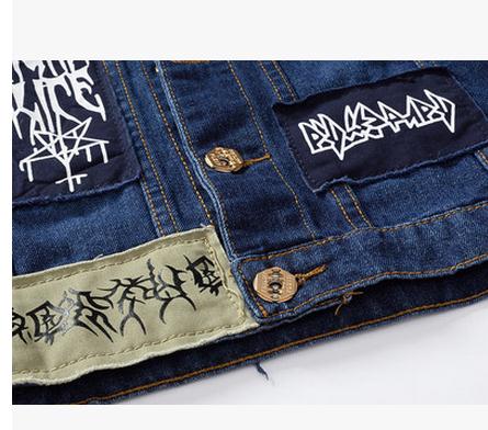 Mænd pactwork cowboy vest frakke enkeltradet turn down krave plus størrelse forår efterår jean vest plus størrelse denim vest  j1798