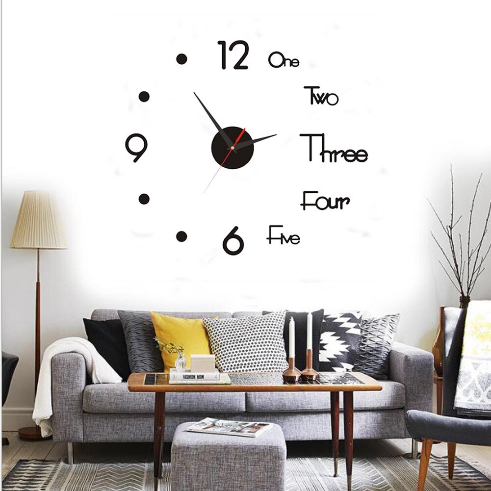 3D Wall Clock Mirror Wall Stickers DIY Wall Clocks Removable Art Decal Sticker Home Decor Living Room Quartz Needle