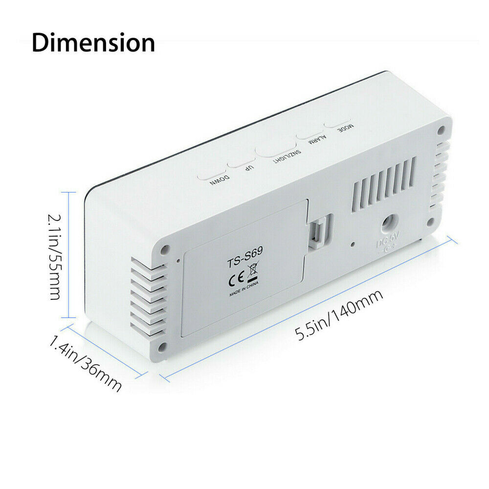 Alarm Clock Digital LED Large Display Portable Modern Battery Operated Mirror Intelligent Alarm Clock with LED Digital Screen