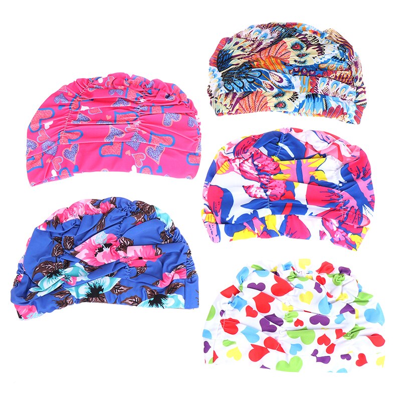 Lang haar badmuts sportzwem elastische hoed mannen vrouwen zwemkleding nylon tulband mutsen