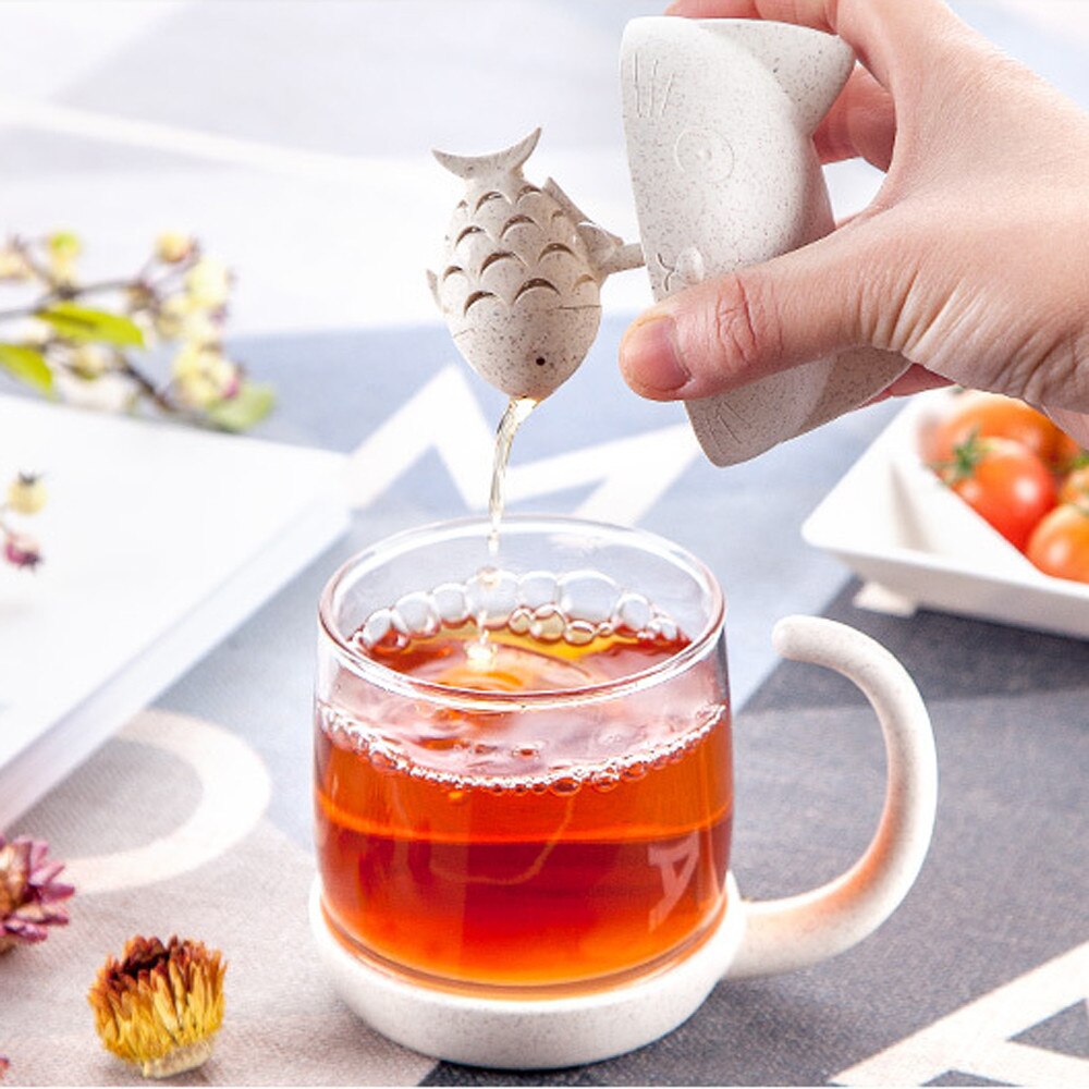 Tesil katt apa te infuser kopp gräs tekanna tepåsar för te & kaffe filter dryckesartiklar jul