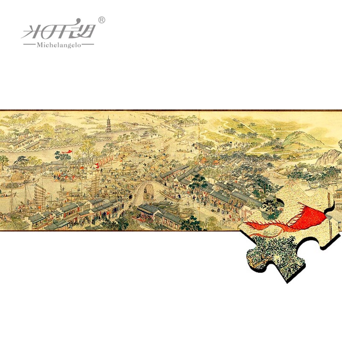 Michelangelo Houten Legpuzzels 1000 Stuk Suzhou Gouden Leeftijd Chinese Oude Meester Schilderij Educatief Speelgoed Collectibles Decor: Time-honored Brand