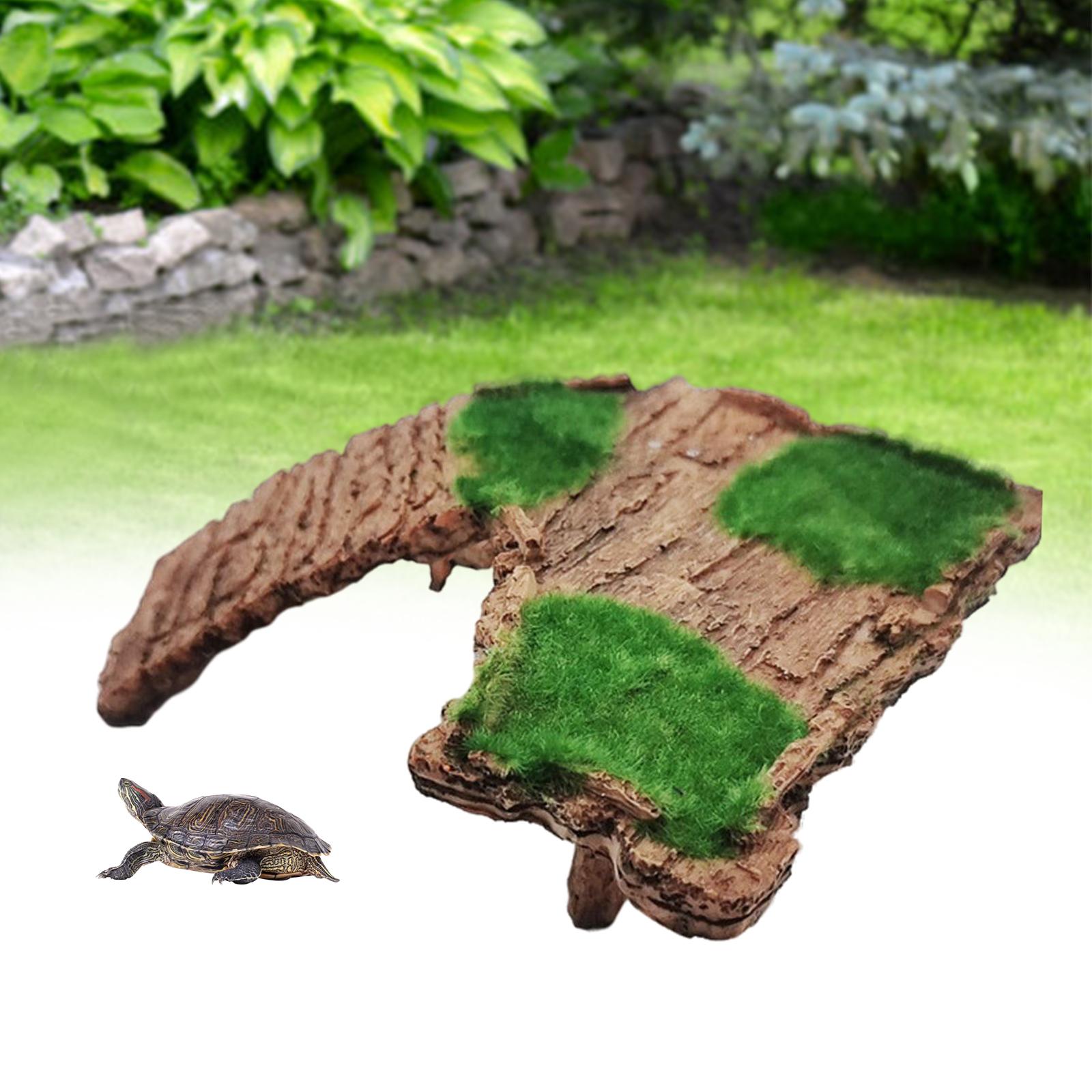 Aquarium Resin Turtle Terrapin Dock Tortoise Basking Platform with Ramp for Frog Terrapin Supplies Eco-Friendly Durable Premuim: 21.5x7x6cm B
