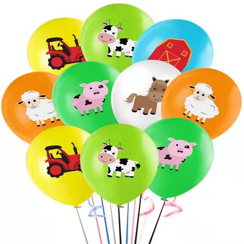 Farm Birthday Party Decorations Chicken Balloon Cow Disposable Tableware Set Baby Shower Dream Rangeland La Granja Zenon Party: AGATE