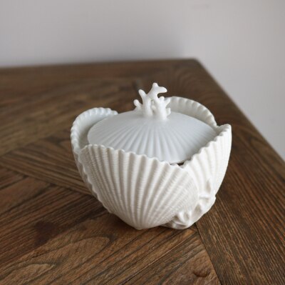 High-end Coral Shell Relief Series Coffee Cup And Saucer Milk Jug/Shell Plate Container: Small Container