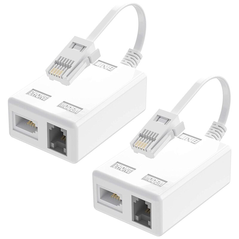 BT Stecker Zu ADSL RJ11 Breitband Internet Wassersportmikrofilter Splitter 2 Pack, BT Männlichen Zu BT &Ampere; RJ11 Weibliche für Festnetz Modem: Ursprünglich Titel