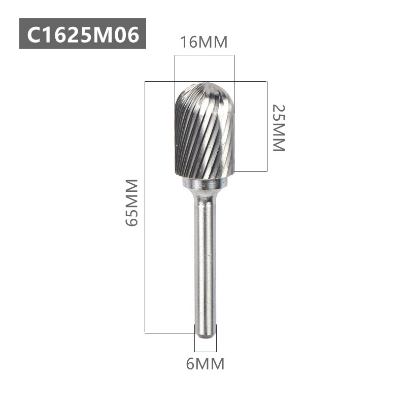 1pc Tungsten Carbide Rotary File Tool Point Burr C Ball Nose 6mm 1/4 Shank Die Grinder Abrasive Tools Drill Milling Carving Bit: WHITE