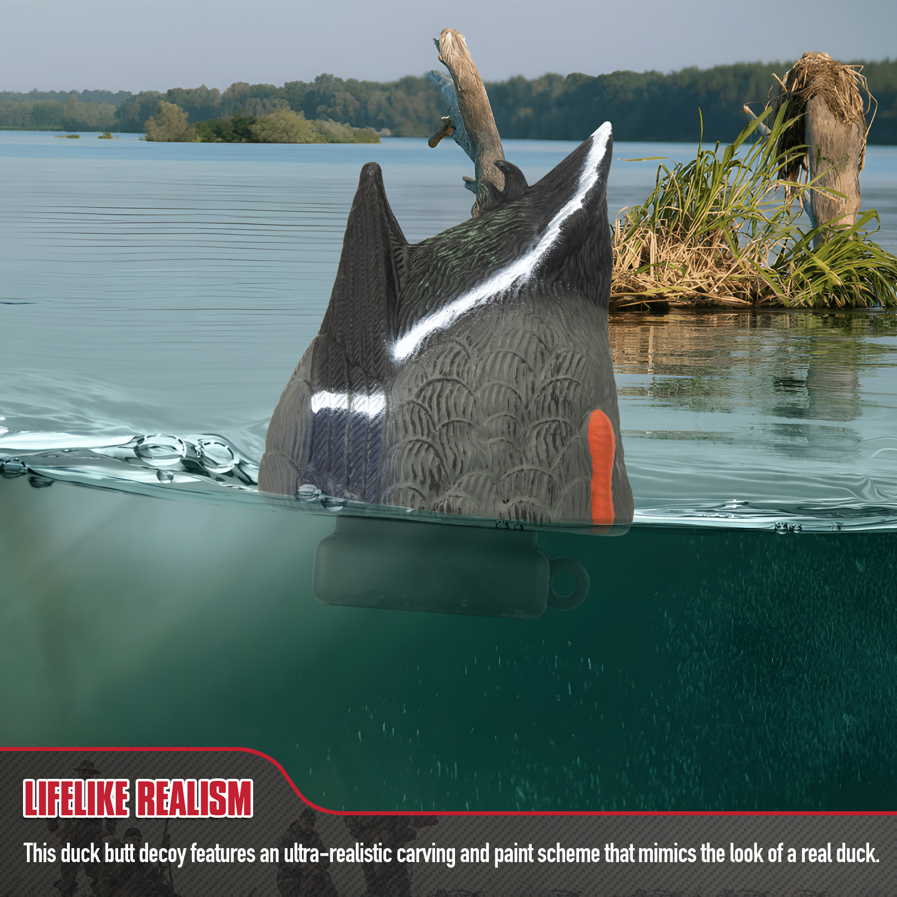 Jaktlockbete för ankor, 3d anksvanslockbeten, flöte med viktad köl, simulerad plastlockbete för sjöfåglar, tillbehör för jakt och skytte