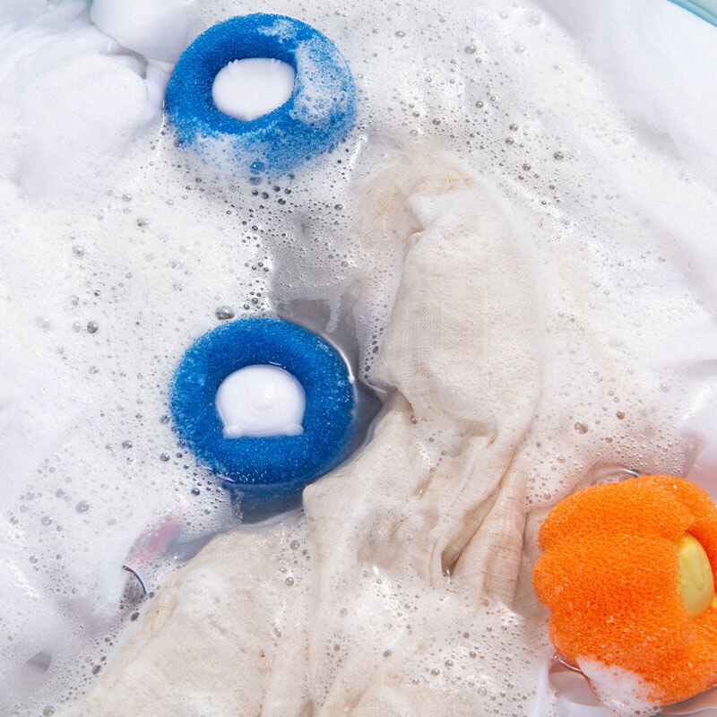 3PCS Anti-Entanglement Laundry Ball Household Washing Machine Cleaning Ball Sponge Liquid Detergent Ball Bathroom Accessories
