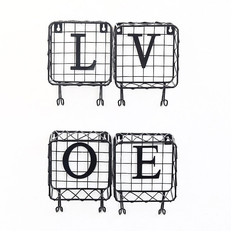 1pc lettre fer forgé magnétique porte-clés mural multi-fonctionnel maison organisateur bureau décoration de la maison