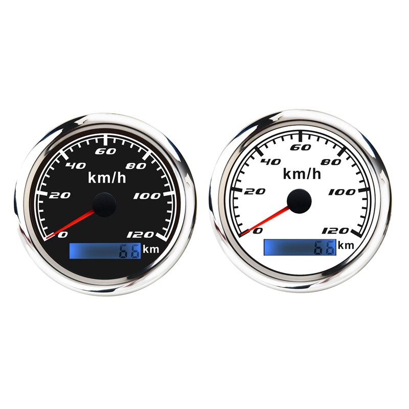 Universal Speedometer 12V/24V Odometer 85mm 120Km/H LCD Hourmeter Tachometer Backlight for Marine Car Motorcycle-boom