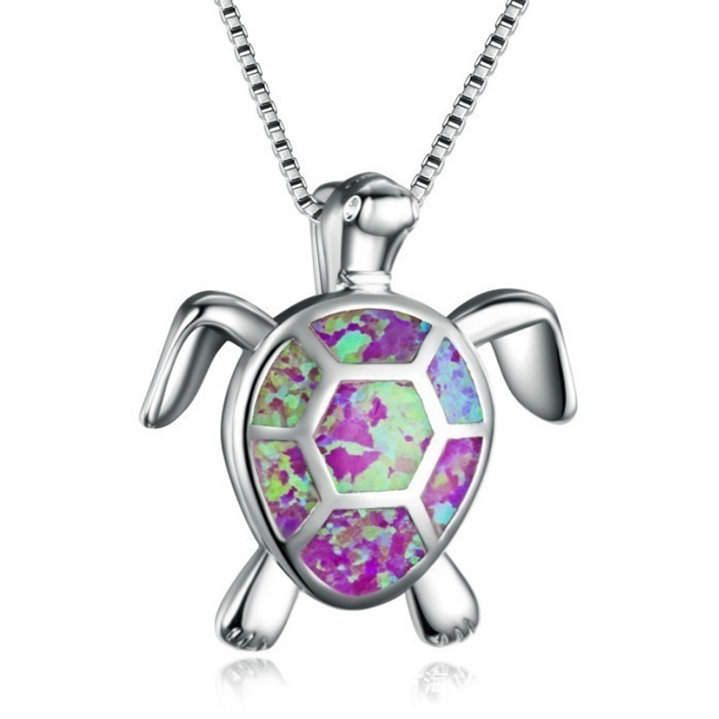 2021 nova moda tartaruga pingente colar feminino moda metal animal bonito acessórios festa presente quatro cores atacado: Vermelho-marrom