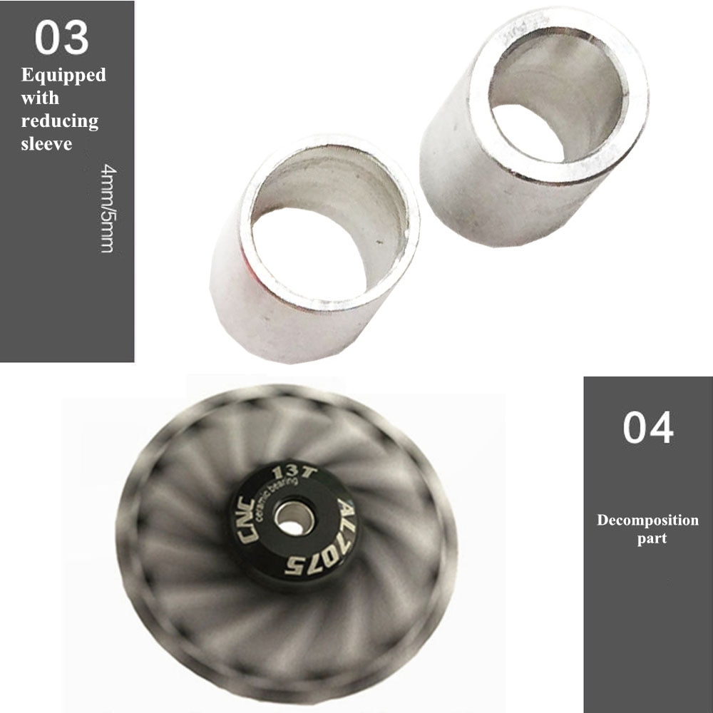 VXM MTB Road Bike Ceramic Pulley 7005 Aluminum Alloy Rear Derailleur 13T Guide Cycling Ceramics Bearing Jockey Wheel 1pcs