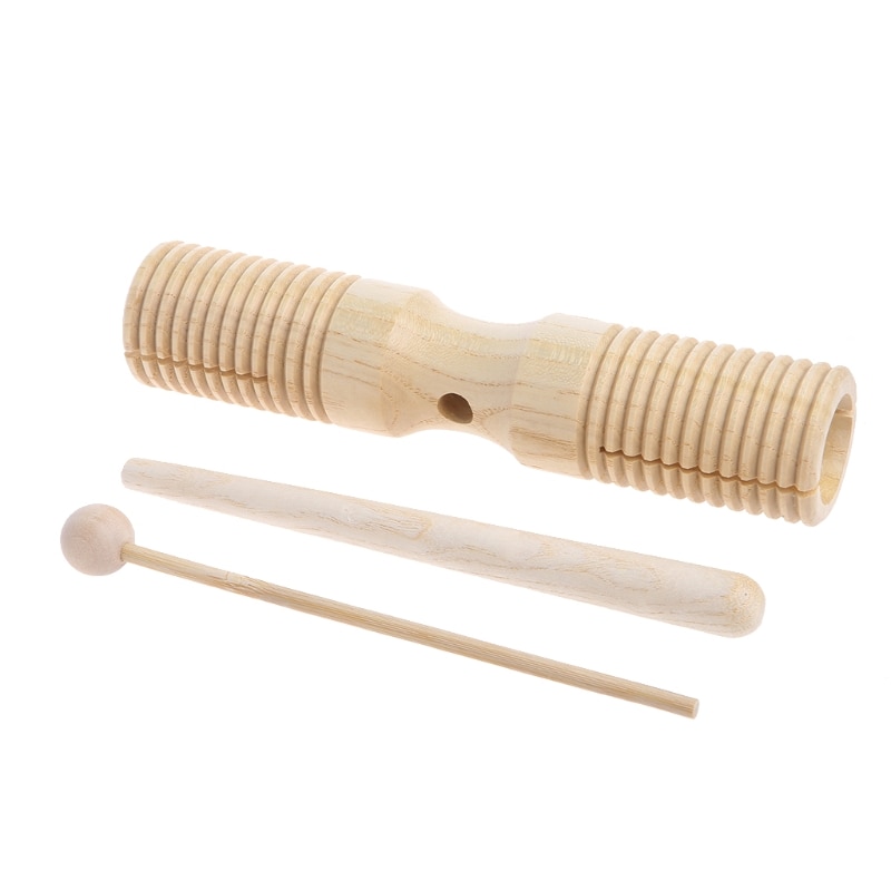 Two Tone Wood Block Beater 2-tone Woodblock Guiro Wooden Handle Percussion Toy Musical Toy