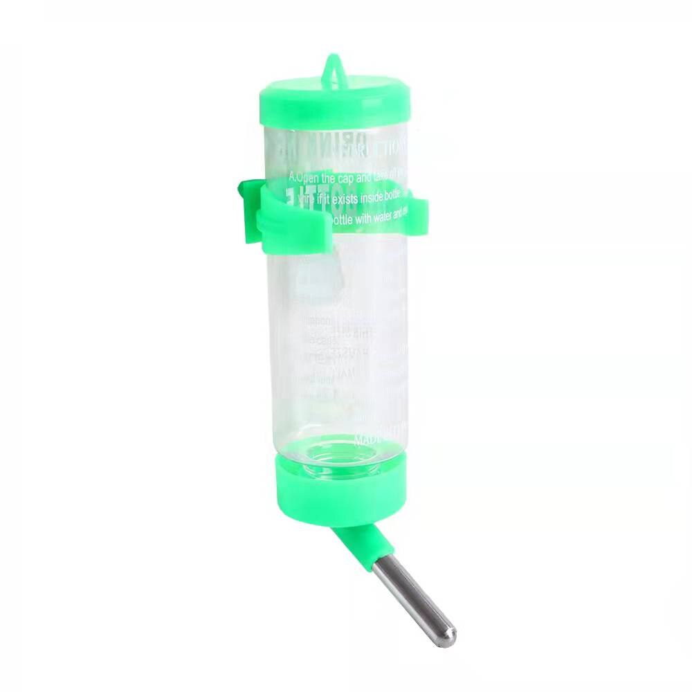 Kunststoff Hamster Trinker Wasser Flasche Spender Zubringer Hängen Haustier Hund Guinea Schwein Eichhörnchen Kaninchen Trinken Kopf Rohr Brunnen: Grün / 125ml