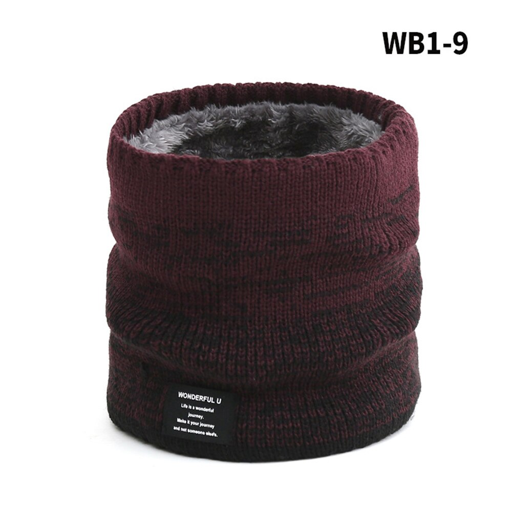 Mode Vrouwen Mannen Gebreide Sjaal Effen Winter Dikke Fluwelen Snood Sjaals Lady Warm Unisex Nek Sjaals Ring: 09