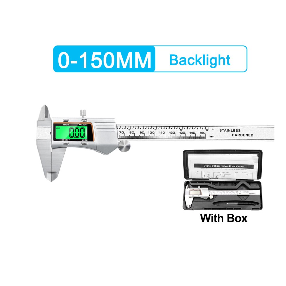 0-150/200mm Electronic Digital Vernier Caliper Stainless Steel/Plastic Metal Micrometer Ruler Measuring Tool Gauge Instrument: 0-150mm C