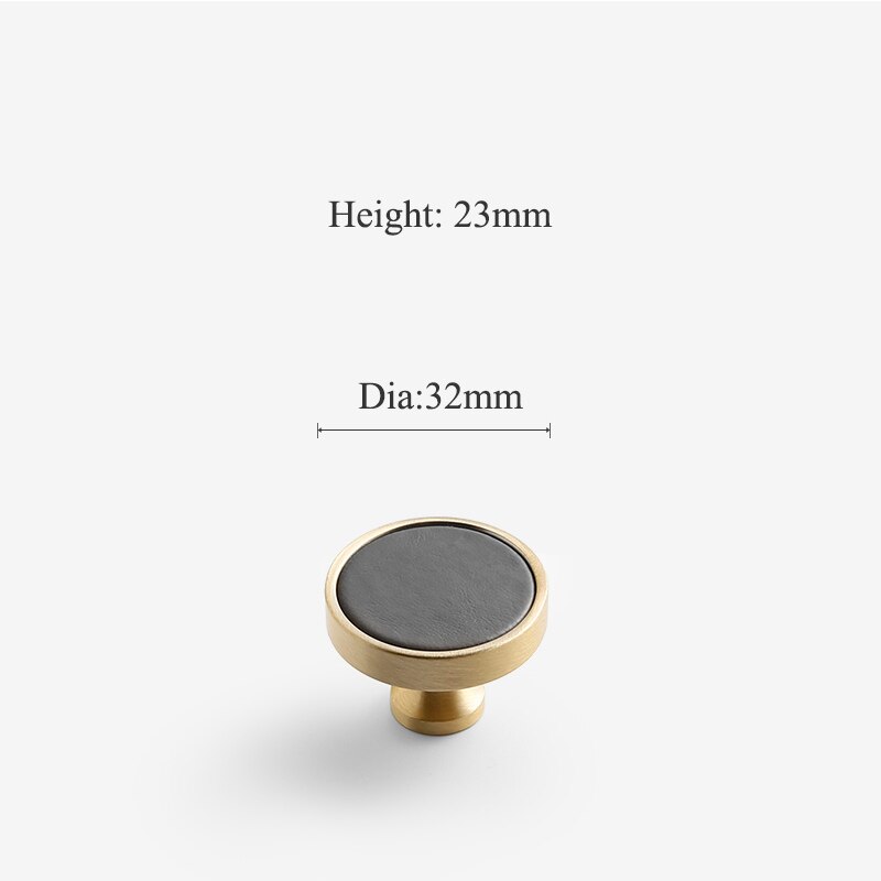 Solid mässing skåp knopp och handtag läder låda dra möbel skåp garderob handtag röd/mörkgrått guld möbelbeslag: C -2860- hui