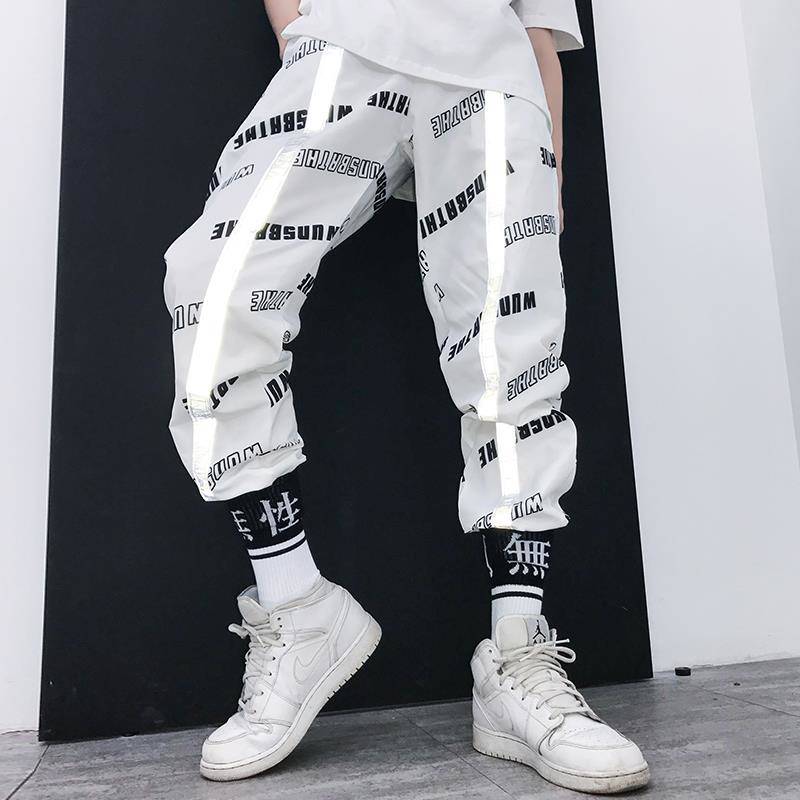 Pantalon Hip Hop, Streetwear Harajuku, jogging pour hommes: XXL / white