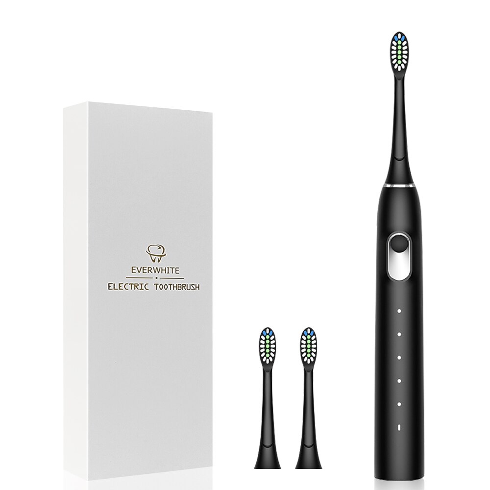 [ZS] – brosse à dents électrique sonique silencieuse, Base sans fil IPX7, étanche, 5 Modes, ondes acoustiques, poils doux, avec 8 têtes de rechange: A4F101-1