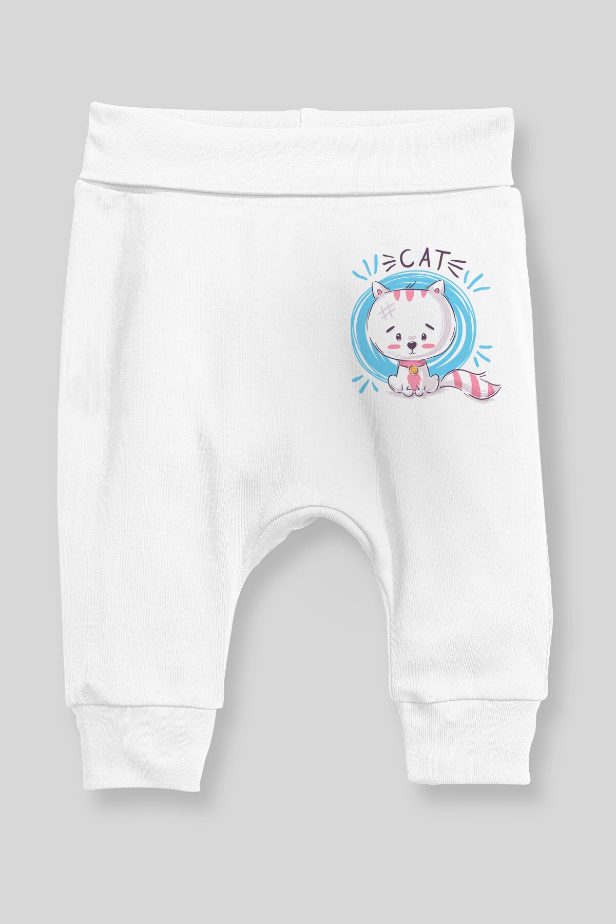 Angemiel Baby Mutsuz Katze Baby Junge Pluderhosen Pantalon Weiß