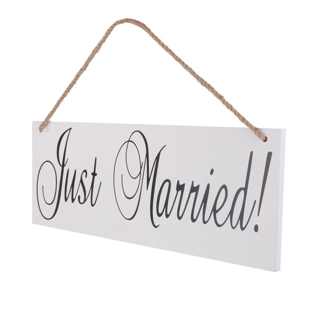 JUST MARRIED Signs with Wire Hangers Wedding Hanging Decoration