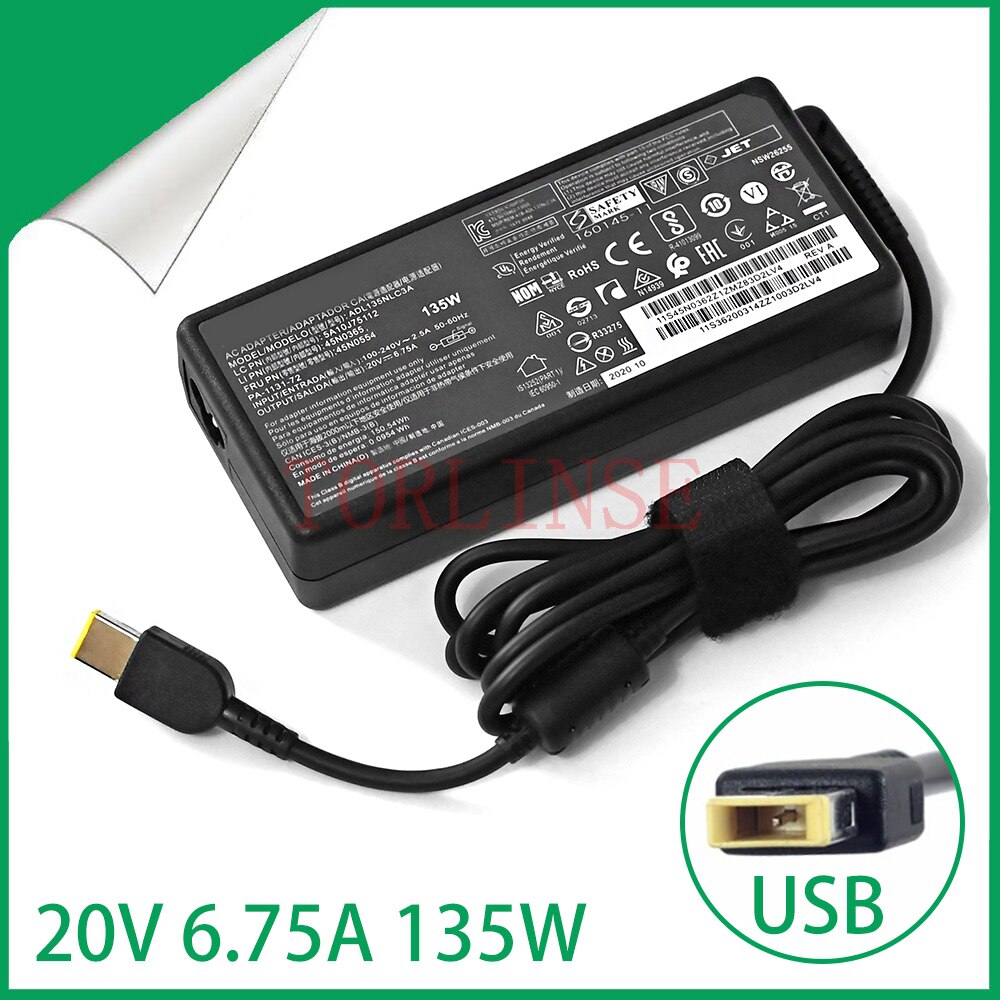 Original 135W 20V 6.75A Original AC Adapter Charger for Lenovo IdeaPad Y50 ADL135NDC3A 36200605 45N0361 45N0501 Y50-70-40 t540p