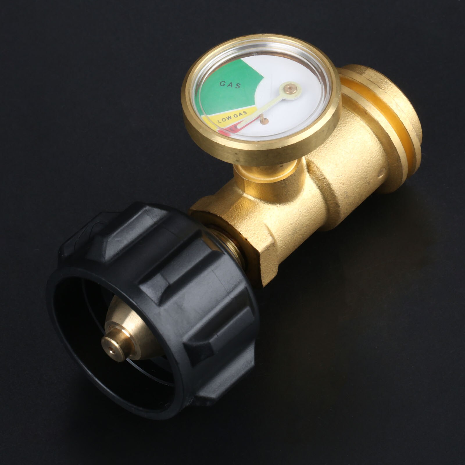 Brass Propane Fuel Tank Adapter Gauge Pressure Meter Gas Level Indicator Leak Detector for RV Camper Cylinder BBQ Grill Heater