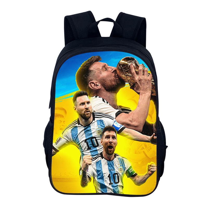 FußBall-Sportrucksack M-Messis Schultasche Jungen und Mädchen Sportrucksack Stern Spieler Schulrucksack Büchertaschen als bestes: dunkel Grau