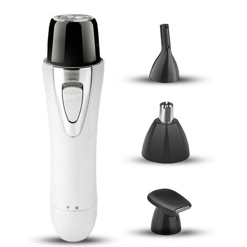 4- in- 1 epilator wenkbrauw neus haartrimmer haar ontharing scheerapparaat tondeuse schoon draagbaar multifunctioneel oplaadbaar unisex gezicht: Wit