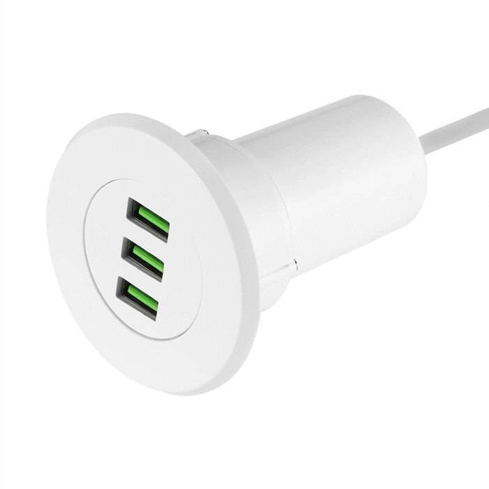 Powstro 3 USB Desktop Charger 5V 3.1A Office Home Desk Hole Charge Station Universal for iPhone Samsung Xiaomi Phone Charger: White